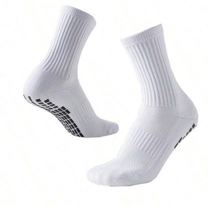 1 Pairs Men Cushion Crew Socks Sport Grip Socks Exercise Athletic Football Basketball Rugby Cycling Running, For Gym